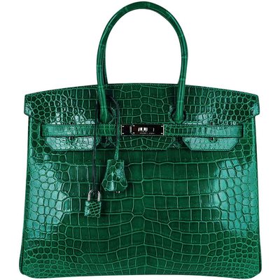 Hermès Birkin 35 Vert Emerald Lisse Crocodile Porosus PHW