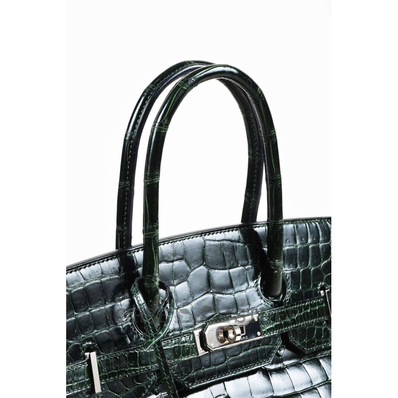 Hermès Birkin 35 Vert Fonce Lisse Crocodile Porosus PHW