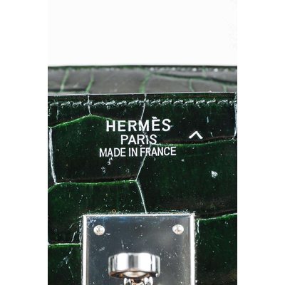 Hermès Birkin 35 Vert Fonce Lisse Crocodile Porosus PHW
