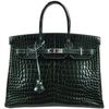 Hermès Birkin 35 Vert Fonce Lisse Crocodile Porosus PHW