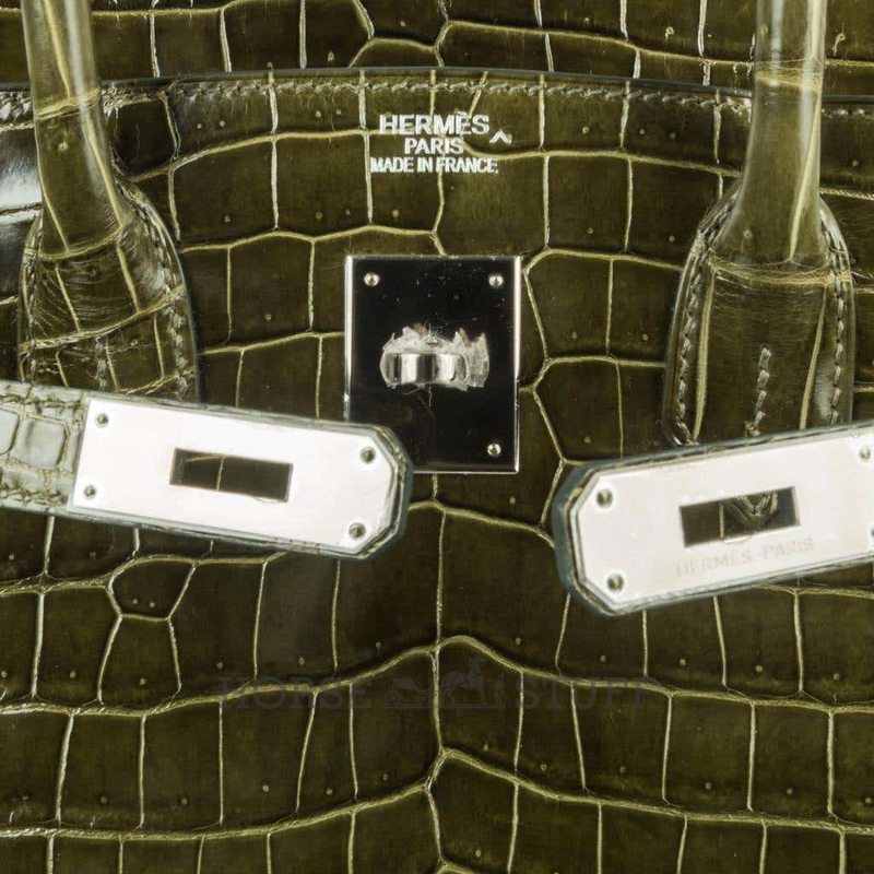 Hermès Birkin 35 Vert Vert Veronese Lisse Crocodile Porosus PHW