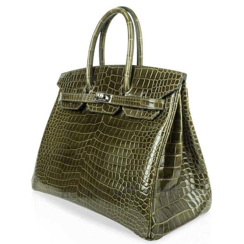 Hermès Birkin 35 Vert Vert Veronese Lisse Crocodile Porosus PHW