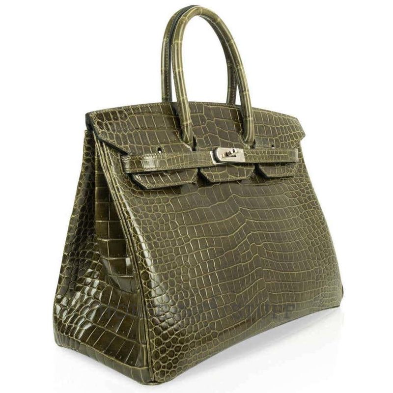 Hermès Birkin 35 Vert Vert Veronese Lisse Crocodile Porosus PHW