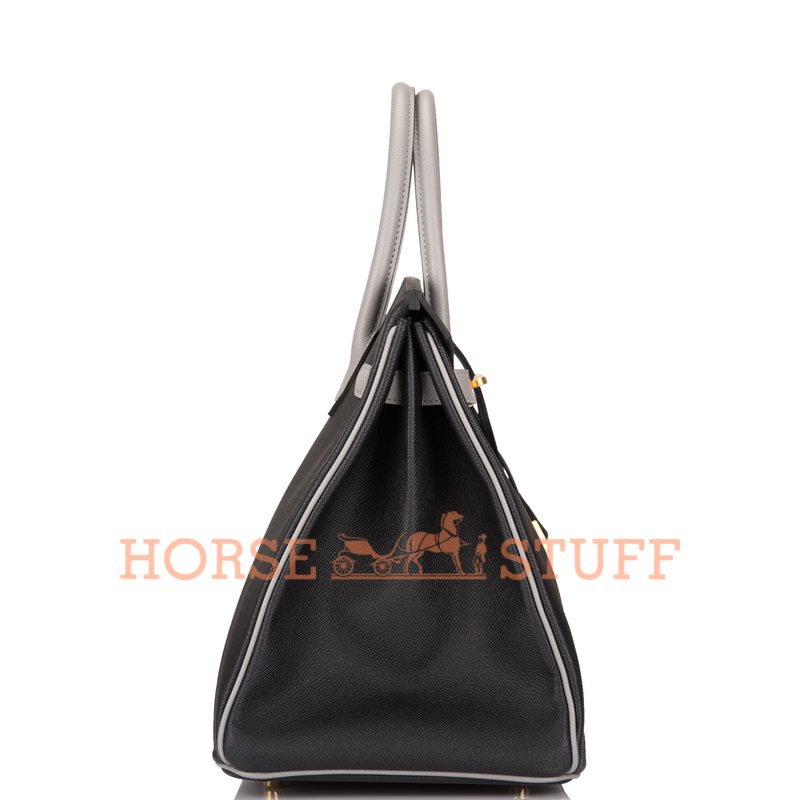 Hermès Birkin 35 Special Order HSS Black / Gris Mouette Epsom BGHW