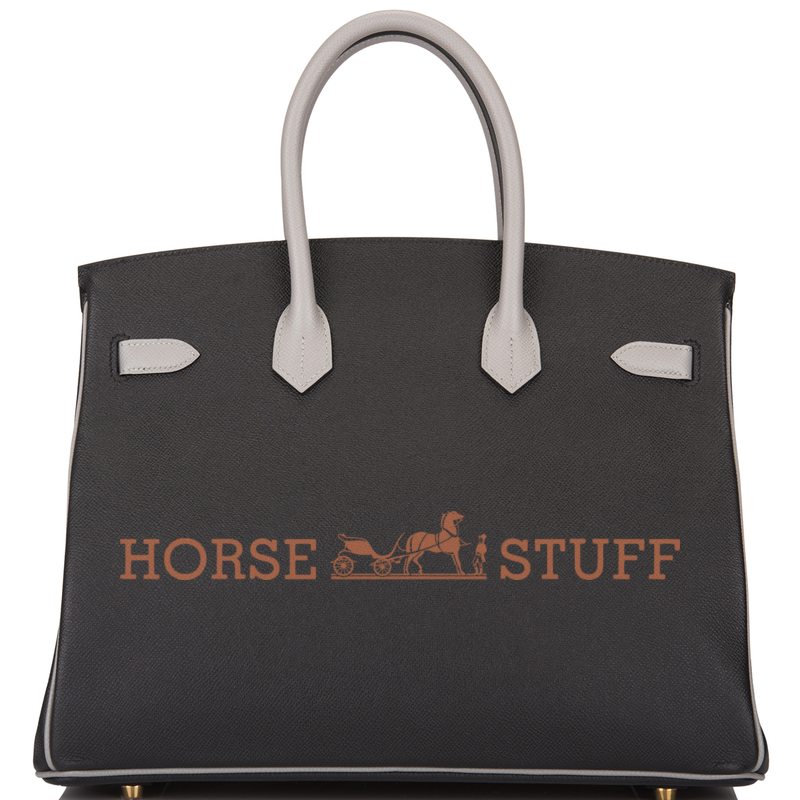 Hermès Birkin 35 Special Order HSS Black / Gris Mouette Epsom BGHW