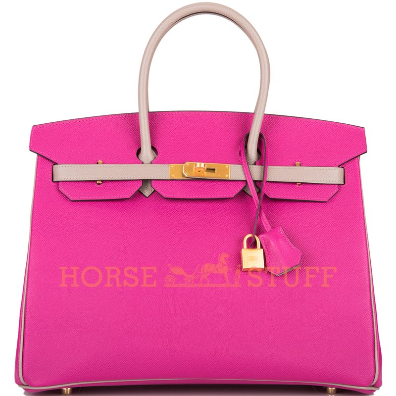 Hermès Birkin 35 Special Order HSS Rose Pourpre / Gris Asphalt Epsom BGHW