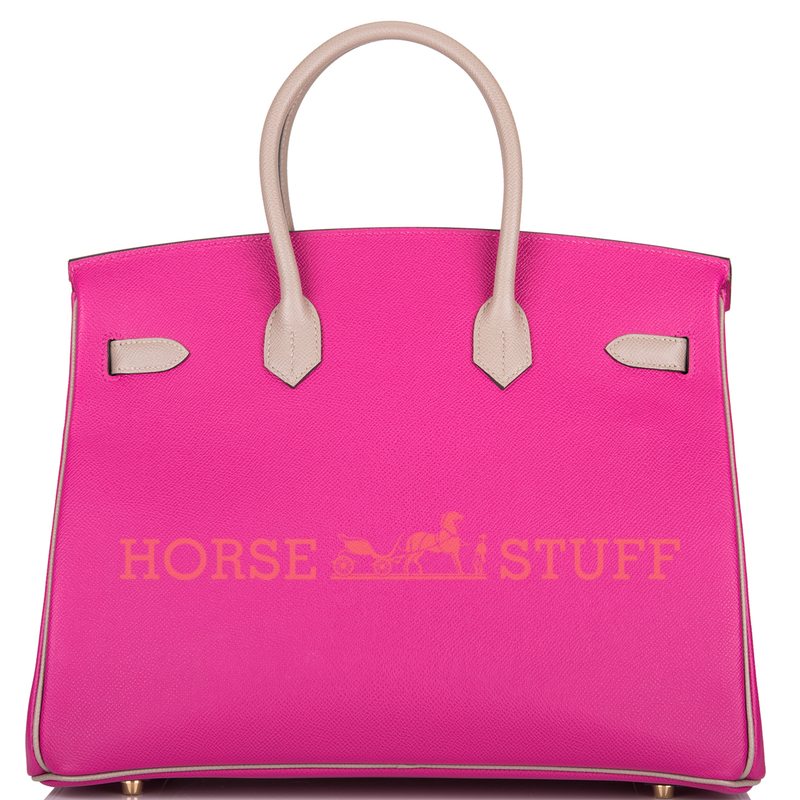 Hermès Birkin 35 Special Order HSS Rose Pourpre / Gris Asphalt Epsom BGHW