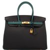 Hermès Birkin 35 Special Order HSS Black / Malachite Togo BGHW