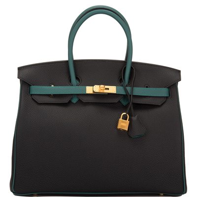 Hermès Birkin 35 Special Order HSS Black / Malachite Togo BGHW