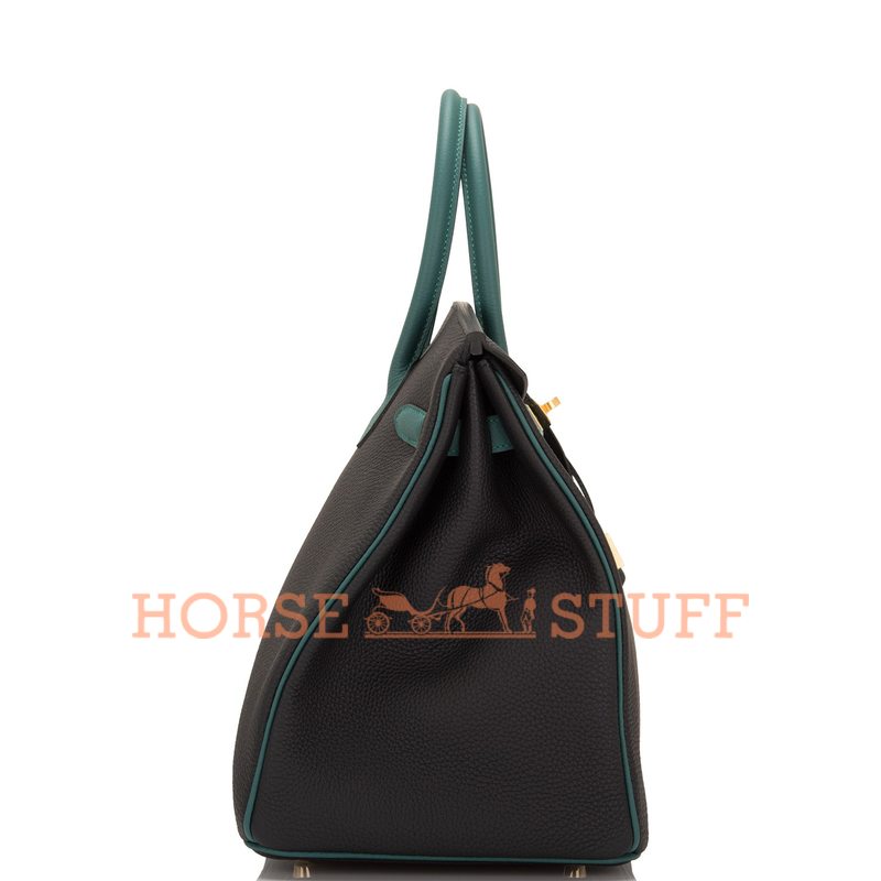 Hermès Birkin 35 Special Order HSS Black / Malachite Togo BGHW