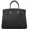 Hermès Birkin 35 Special Order HSS Black / Malachite Togo BGHW