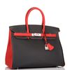 Hermès Birkin 35 Special Order HSS Black / Vermillion Togo BPHW