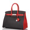 Hermès Birkin 35 Special Order HSS Black / Vermillion Togo BPHW