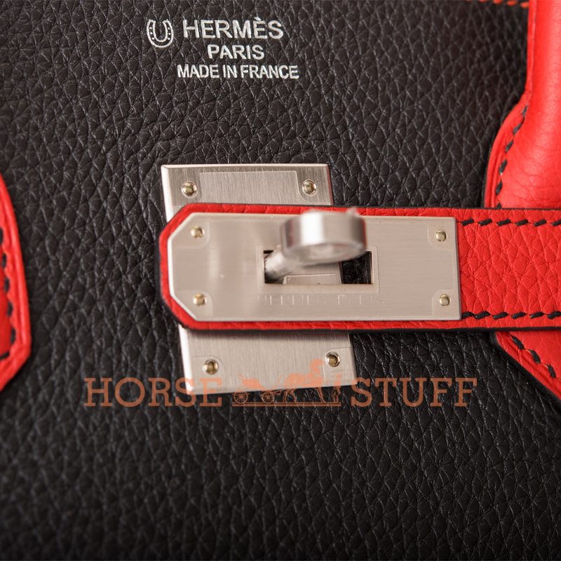 Hermès Birkin 35 Special Order HSS Black / Vermillion Togo BPHW