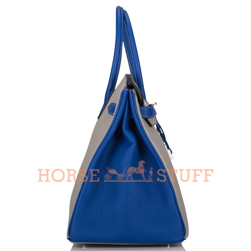 Hermès Birkin 35 Special Order HSS Gris Mouette / Blue Electique Togo BPHW