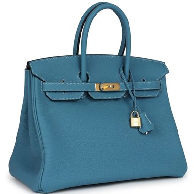 Hermès Birkin 35 Blue Jean Togo GHW