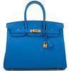 Hermès Birkin 35 Blue Zellige Togo GHW