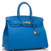 Hermès Birkin 35 Blue Zellige Togo GHW