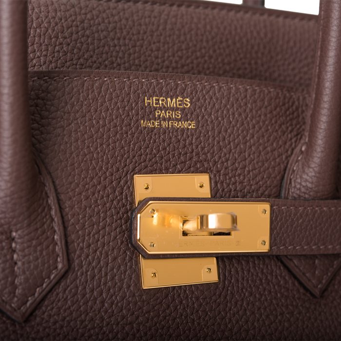 Hermes - Chocolate Brown Togo Leather Ghw Birkin 35