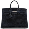 Hermès Birkin 40 Indigo Lisse Crocodile Porosus PHW