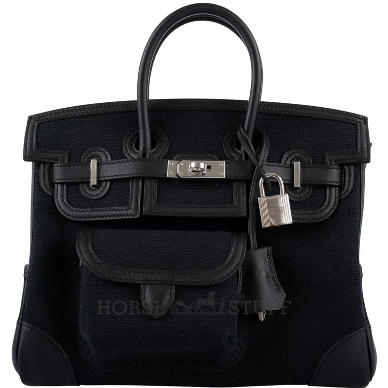 Hermès Birkin Cargo 25 Black Toile / Swift PHW