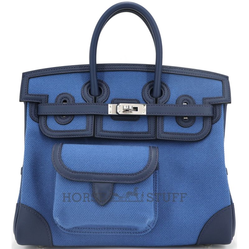 Hermès Birkin Cargo 25 Blue Egee Toile / Swift PHW