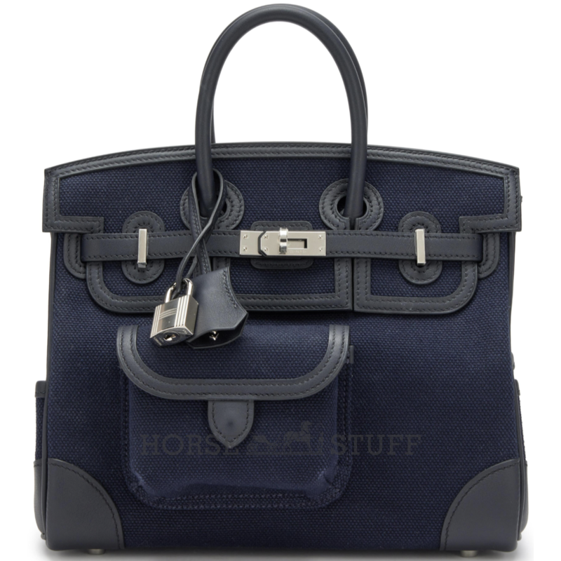 Hermès Birkin Cargo 25 Blue Marine Toile / Swift PHW