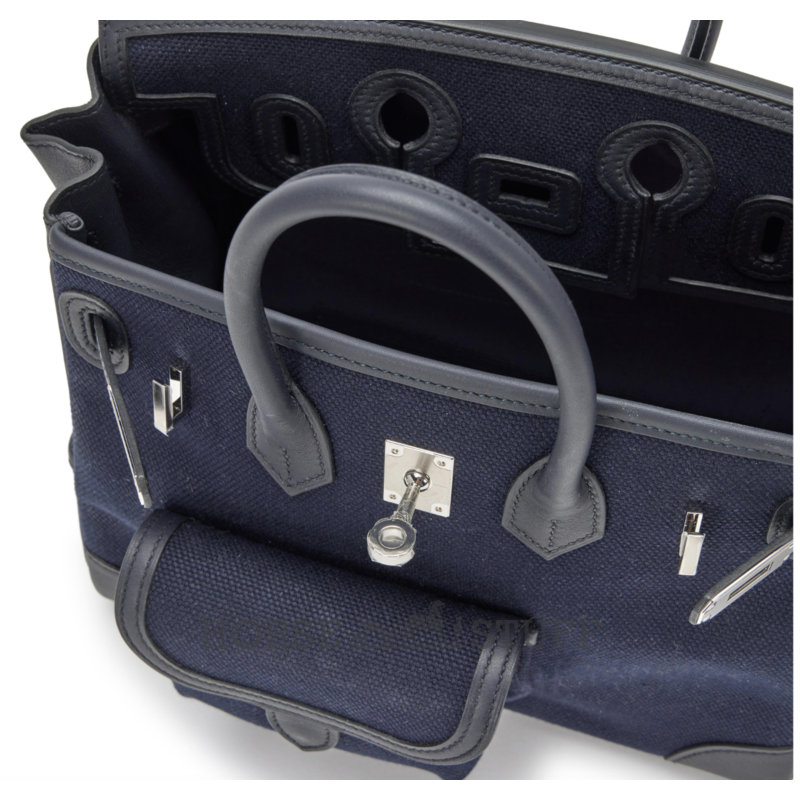 Hermès Birkin Cargo 25 Blue Marine Toile / Swift PHW