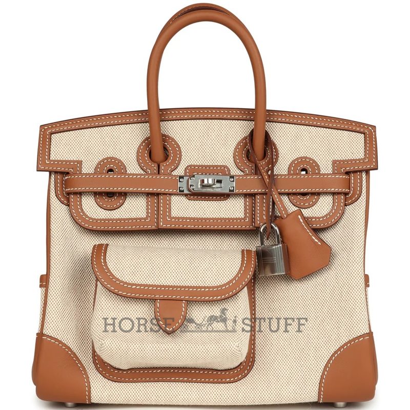 Hermès Birkin Cargo 25 Ecru - Beige Toile / Gold Swift PHW