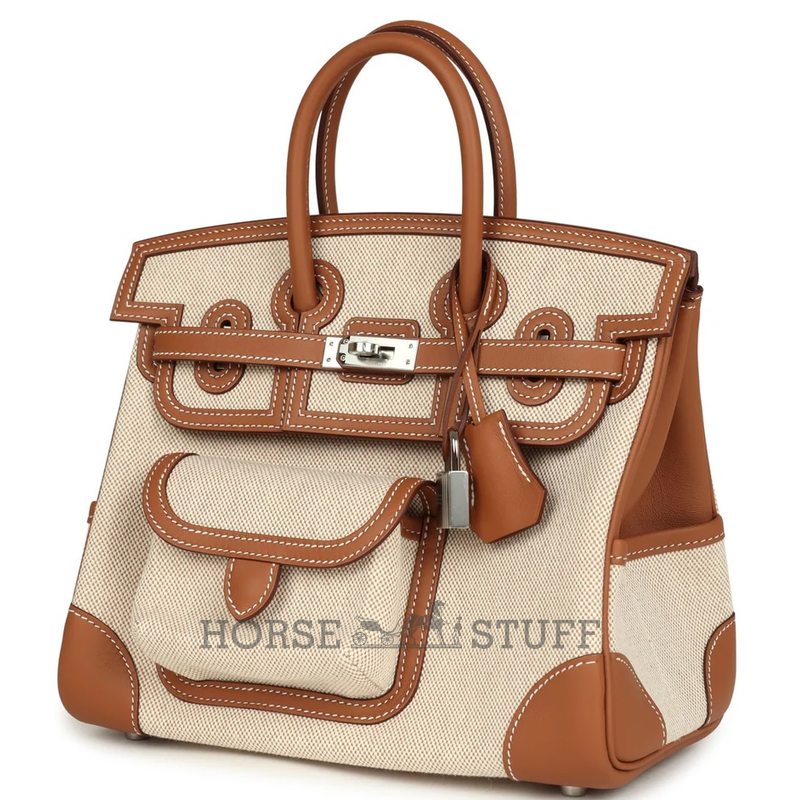 Hermès Birkin Cargo 25 Ecru - Beige Toile / Gold Swift PHW