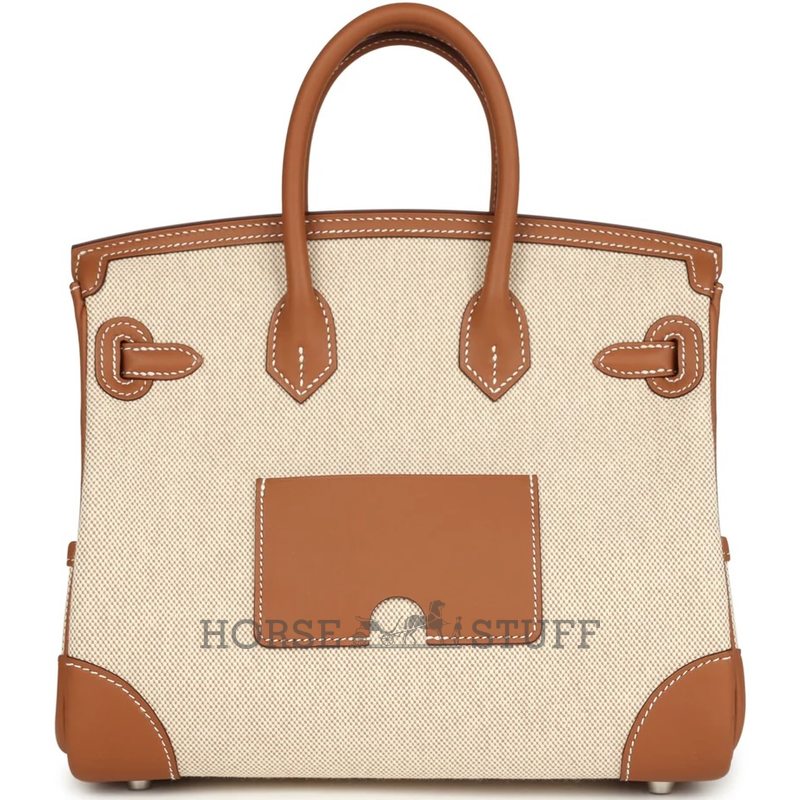 Hermès Birkin Cargo 25 Ecru - Beige Toile / Gold Swift PHW