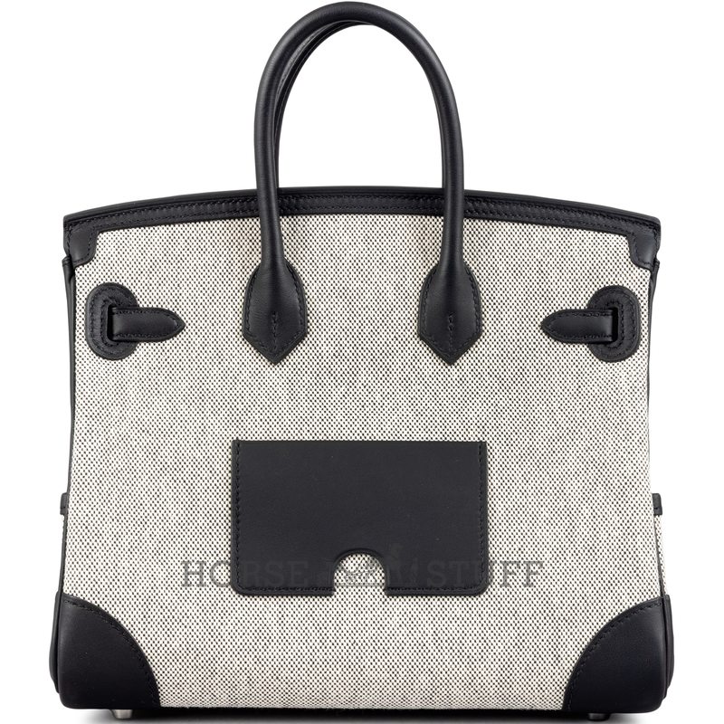 Hermès Birkin Cargo 25 Ecru Toile / Black Swift PHW
