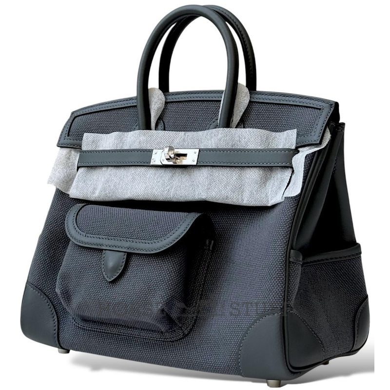 Hermès Birkin Cargo 25 Gris Misty Toile / Swift PHW