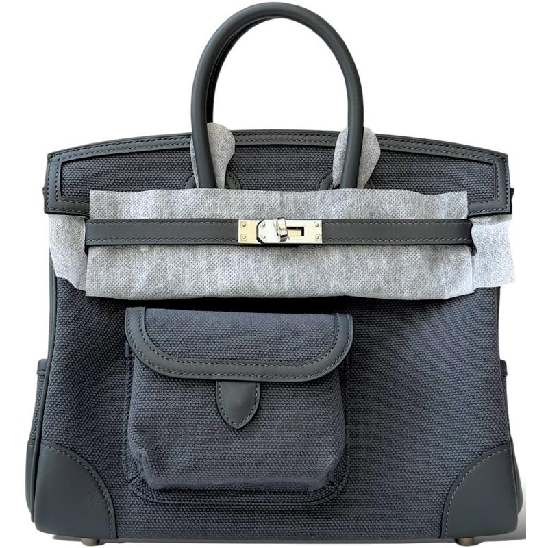 Hermès Birkin Cargo 25 Gris Misty Toile / Swift PHW