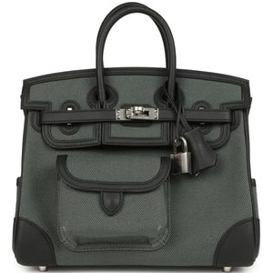 Hermès Birkin Cargo 25 Vert Mangrove Toile / Black Swift PHW