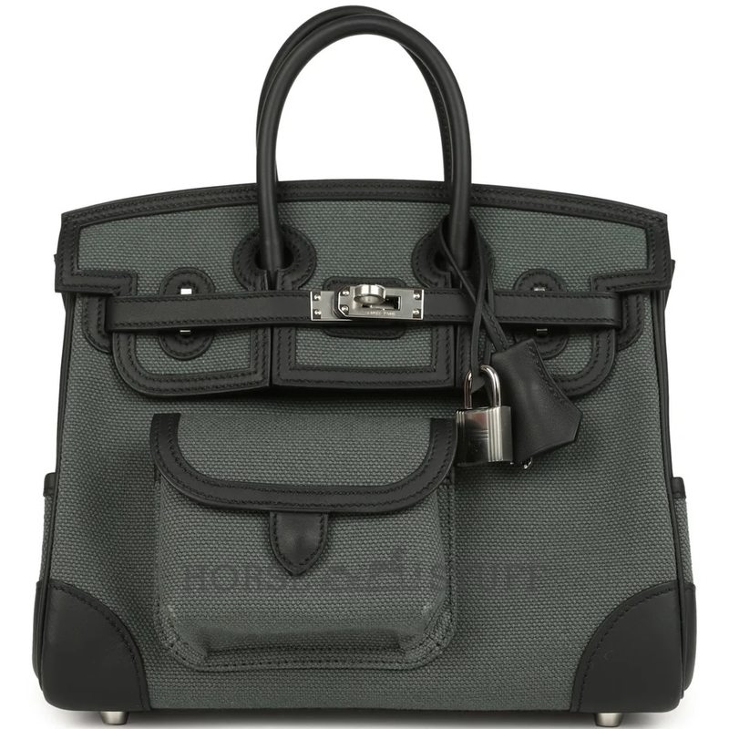 Hermès Birkin Cargo 25 Vert Mangrove Toile / Black Swift PHW