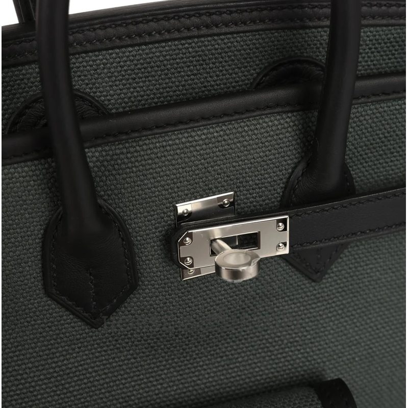 Hermès Birkin Cargo 25 Vert Mangrove Toile / Black Swift PHW