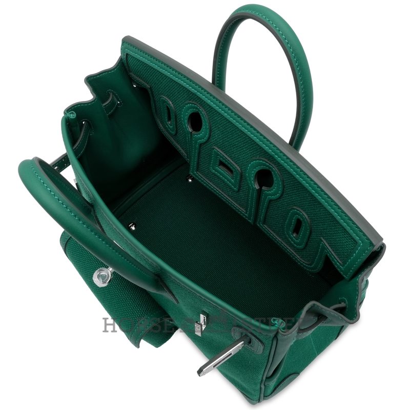 Hermès Birkin Cargo 25 Vert Vertigo Toile / Swift PHW
