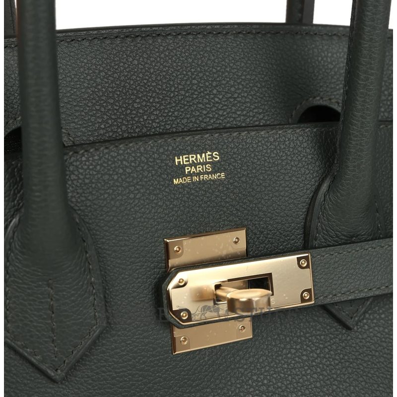 Hermès Birkin Shoulder Light 29 Vert Mangrove Evercolor GHW