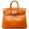 Hermès Birkin 25 Pain d'Épices Lisse Crocodile Niloticus PHW