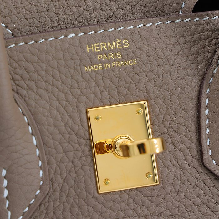 Hermès Birkin 25 Etoupe / Craie Togo BGHW from 100% authentic materials!