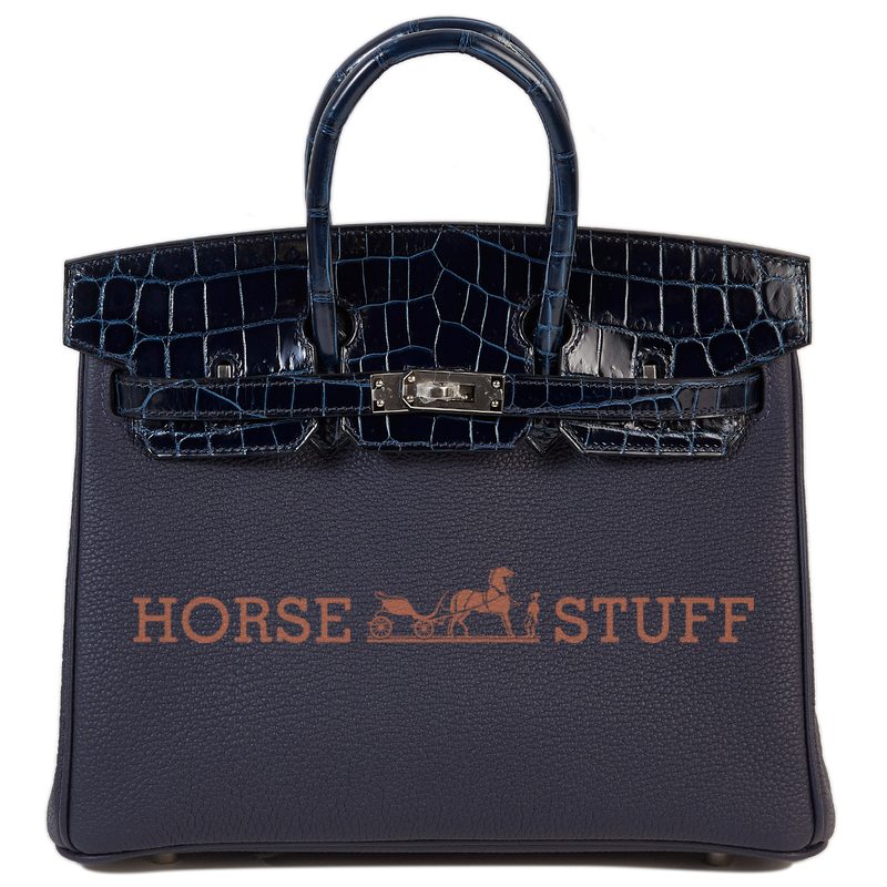 Hermès Birkin 25 Touch Blue Baltique Togo / Crocodile Niloticus PHW