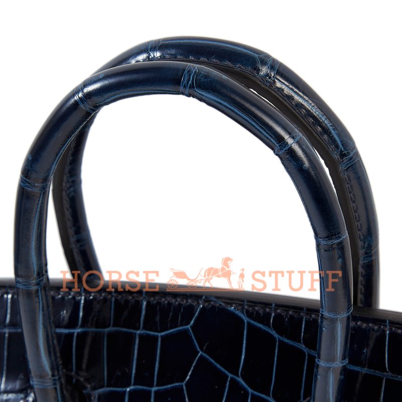 Hermès Birkin 25 Touch Blue Baltique Togo / Crocodile Niloticus PHW