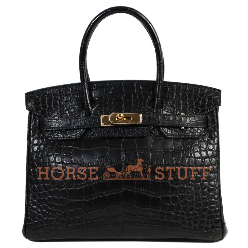 Hermès Birkin 30 Black Matte Crocodile Alligator GHW