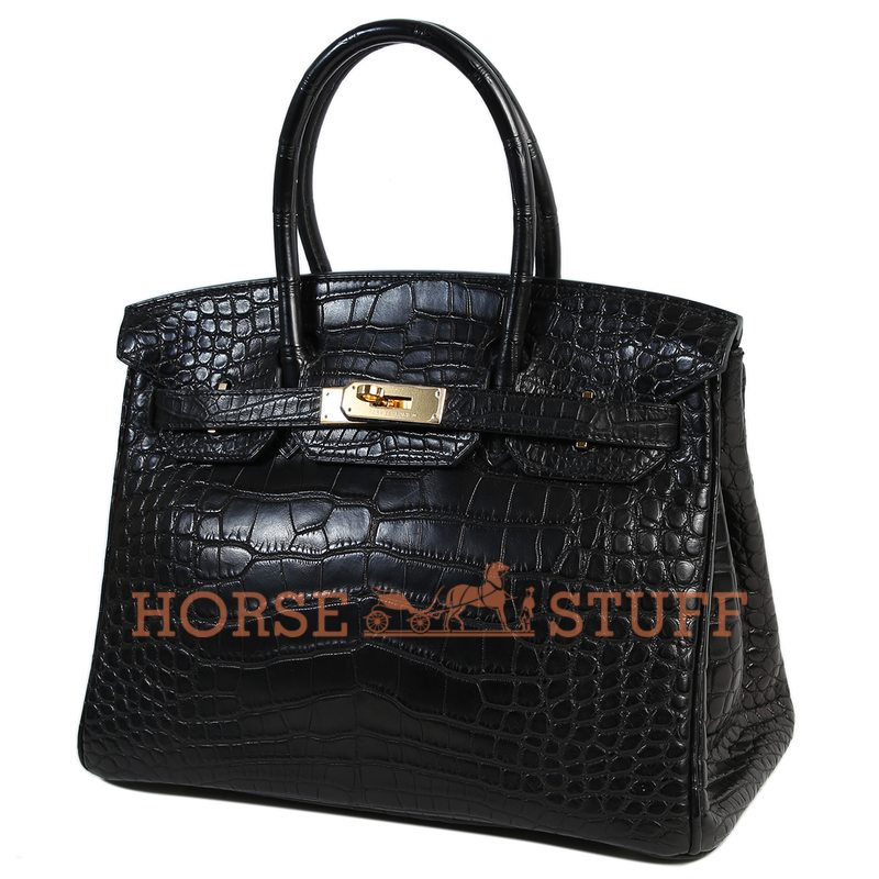 Hermès Birkin 30 Black Matte Crocodile Alligator GHW