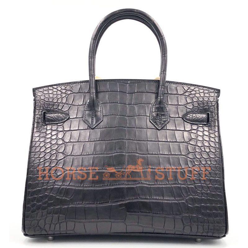 Hermès Birkin 30 Black Matte Crocodile Alligator PHW