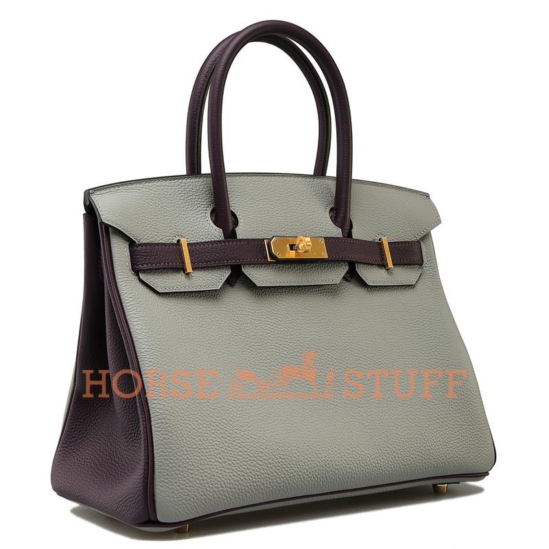 Hermès Birkin 30 Special Order HSS Gris Mouette / Raisin Togo GHW