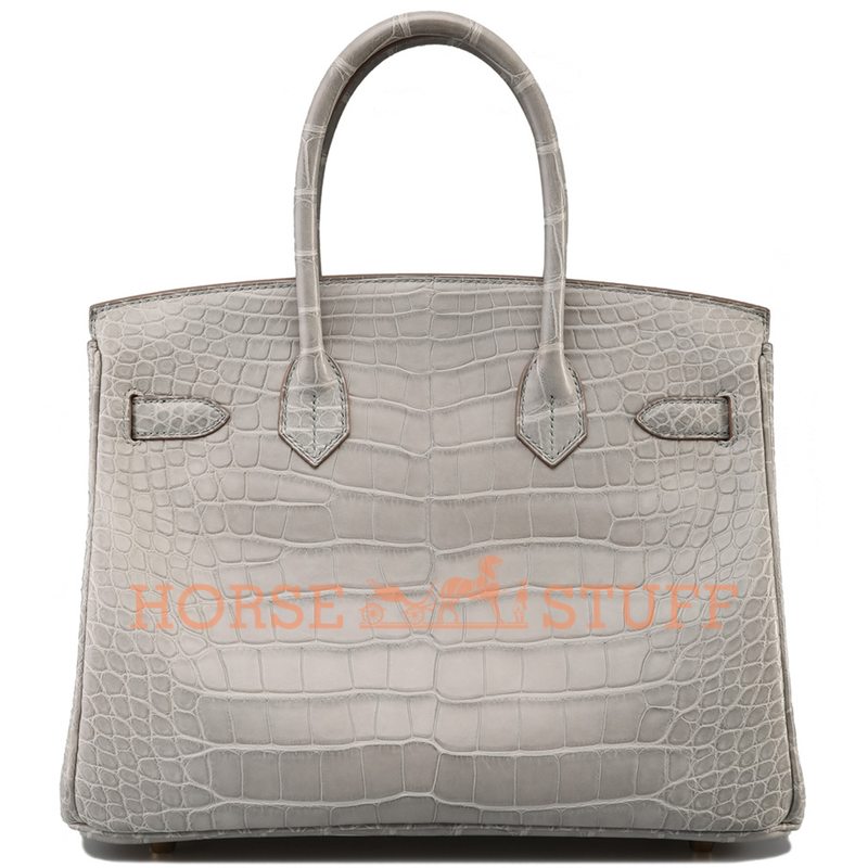 Hermès Birkin 30 Gris Perle Matte Crocodile Alligator GHW