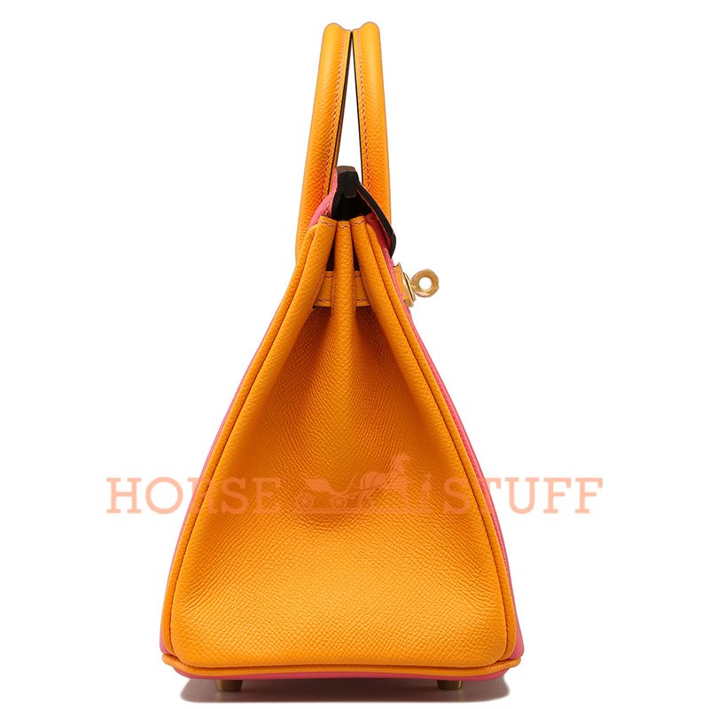 Hermès Birkin 30 Special Order HSS  Jaune d'Or / Rose Azalée Epsom GHW