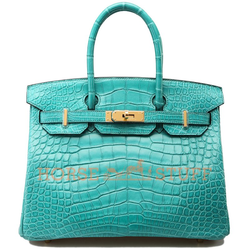 Hermès Birkin 30 Blue Paon Matte Crocodile Alligator GHW